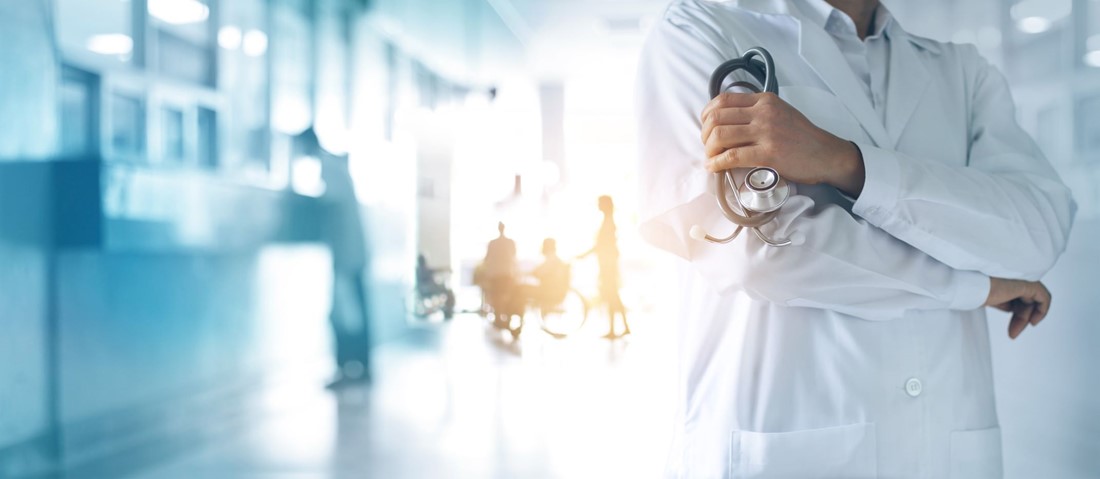 a doctor standing in the hospital